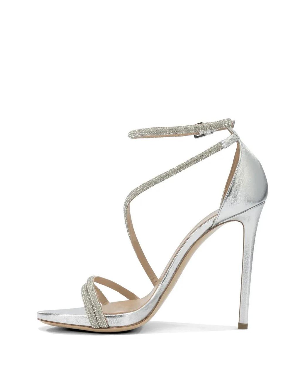Ninalilou White Micol Crystal-Embellished Sandals