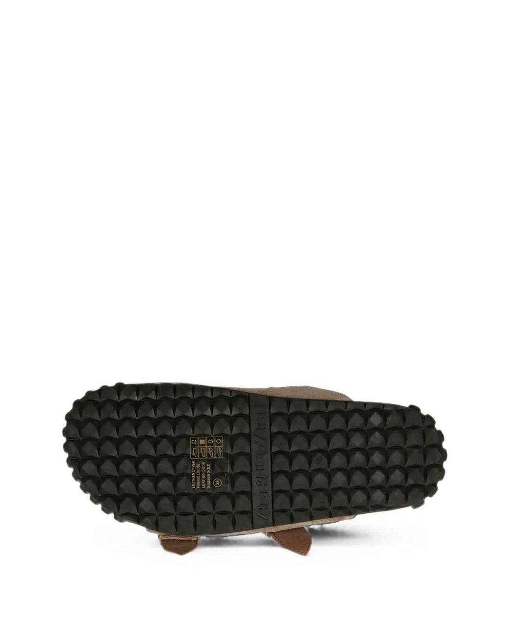 Ash Brown Twister Buckle-Fastening Flat Sandals