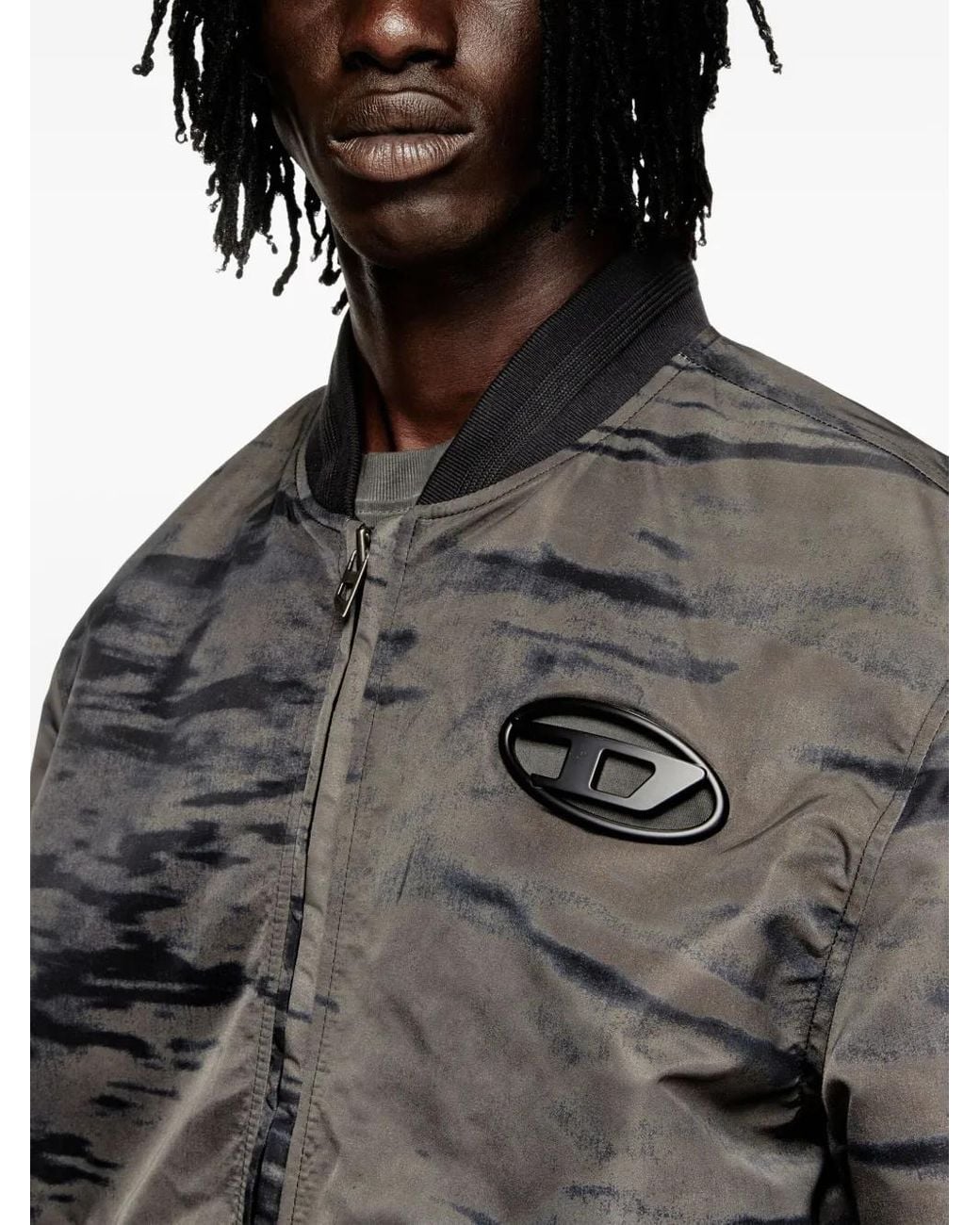 DIESEL Gray Bomber Jackets for men