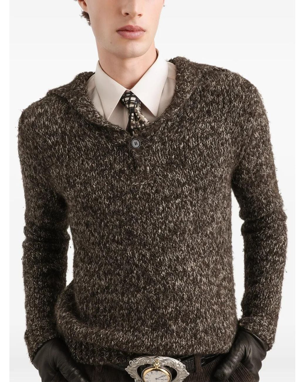Dolce & Gabbana Green Alpaca Blend Polo Shirt for men