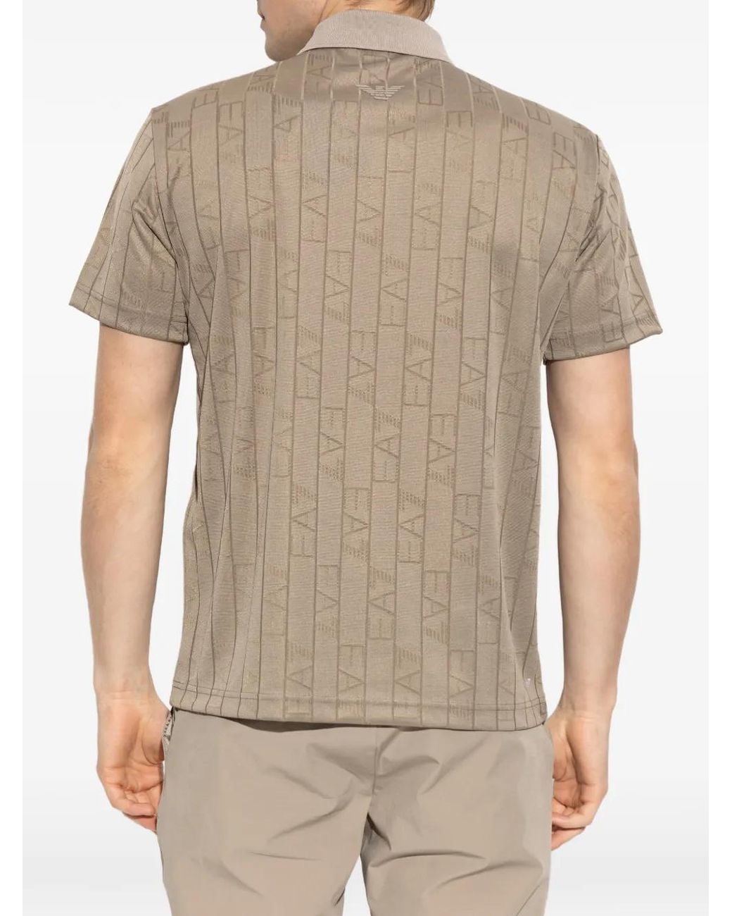 EA7 Natural Monogram-Pattern Polo Shirt for men