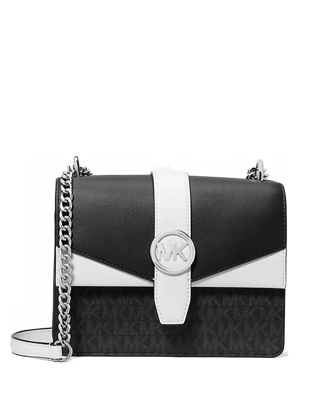 Michael Kors Black Small Greenwich Monogram Shoulder Bag