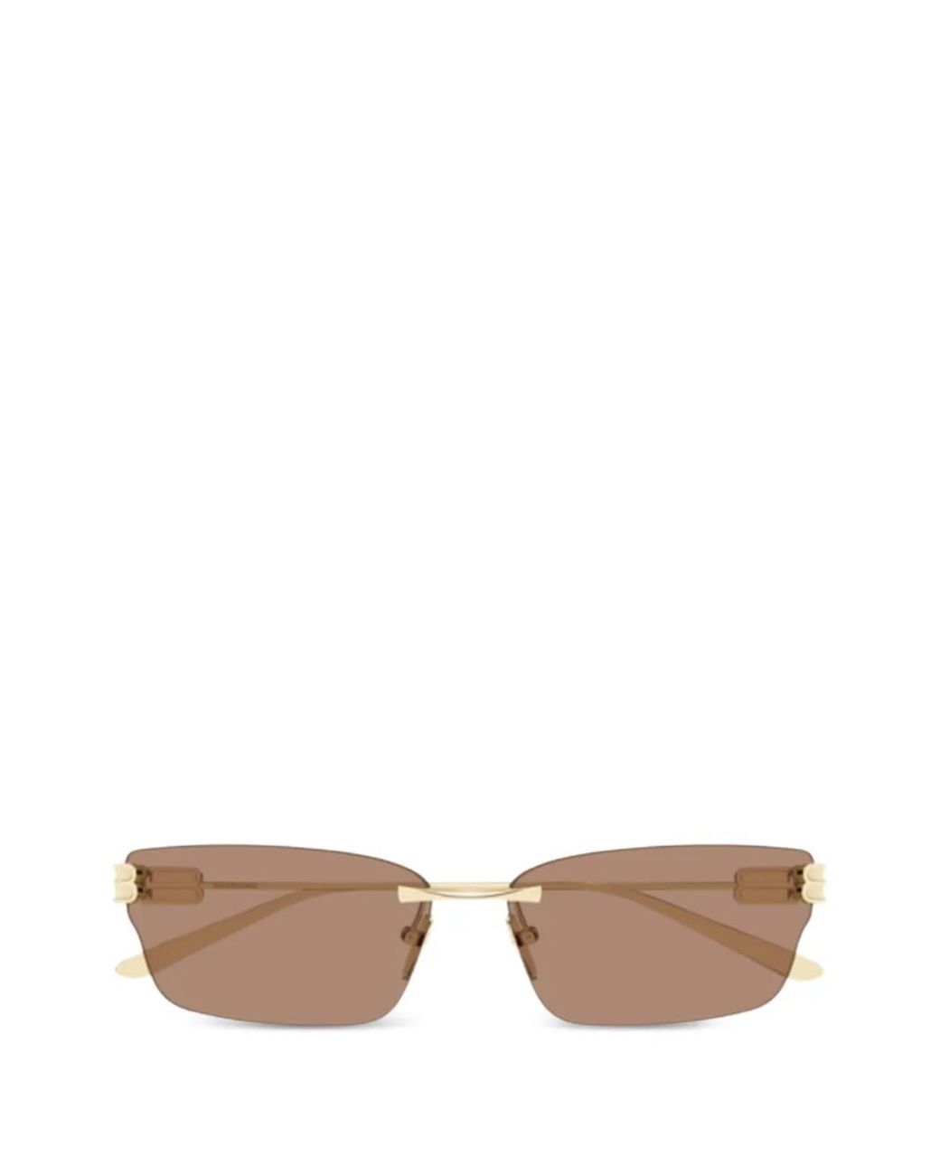 Balenciaga White Rimless Sunglasses