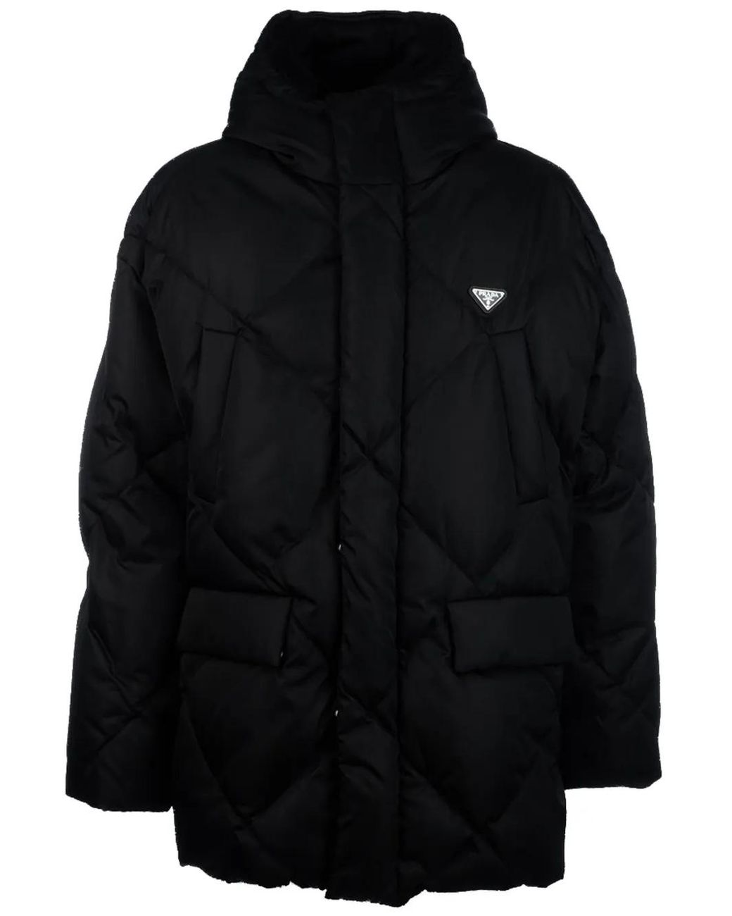 Prada Black Hooded Coat for men