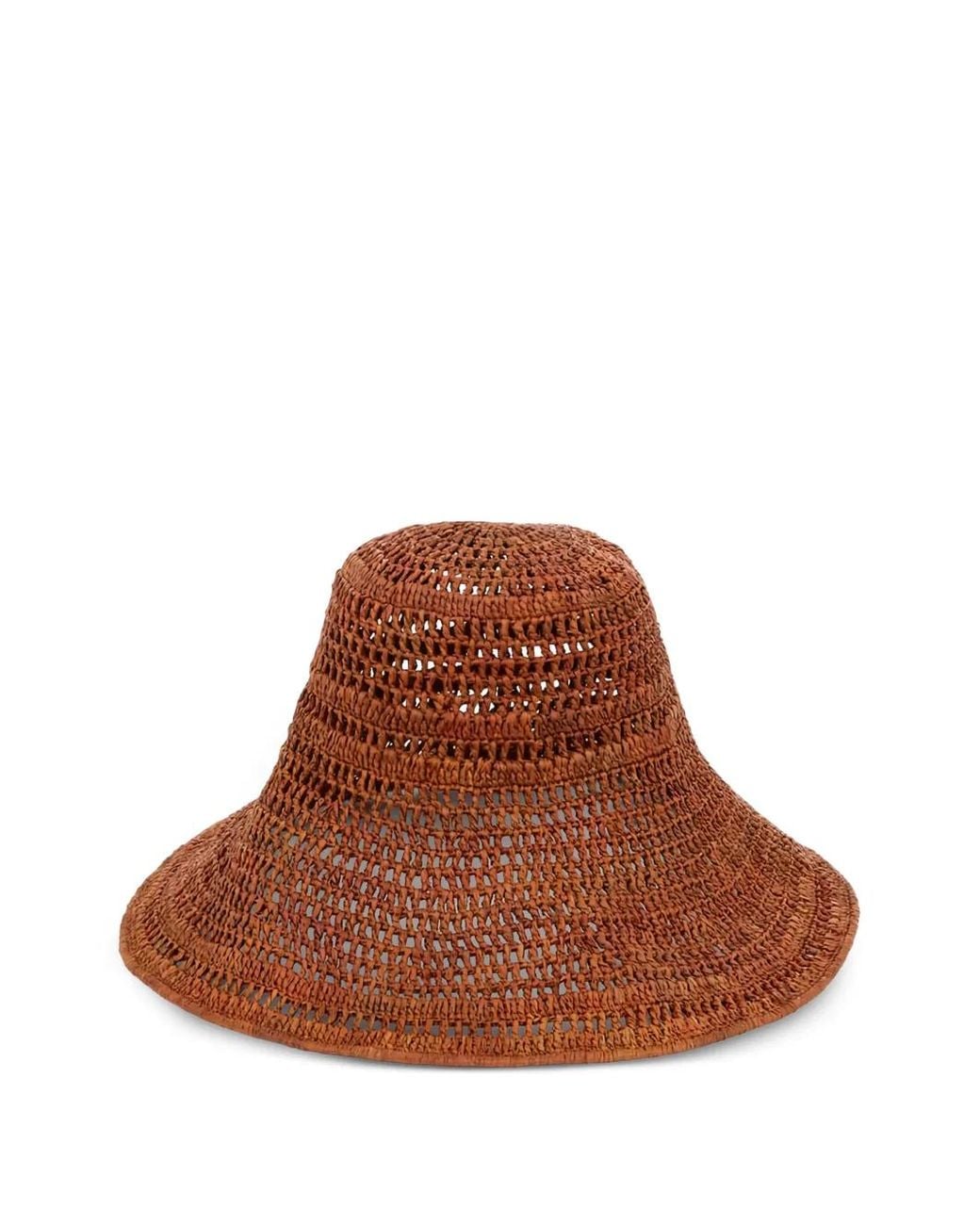 Chloé Brown Raffia Capeline Hat
