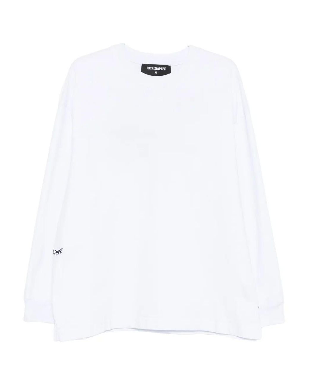 Patrizia Pepe White Long-Sleeve Sweatshirt for men