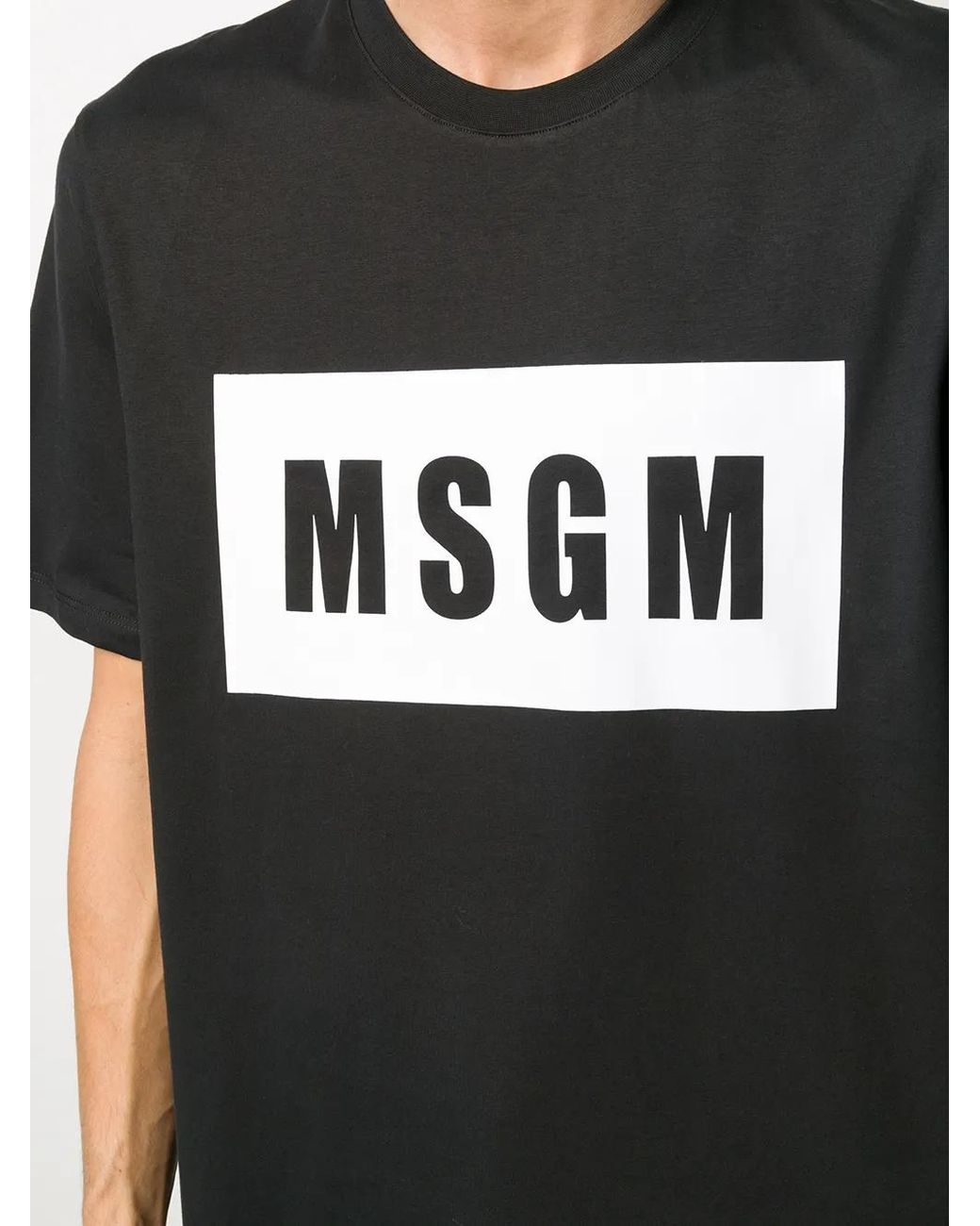 Camiseta Con Logo Estampado MSGM de hombre de color Black
