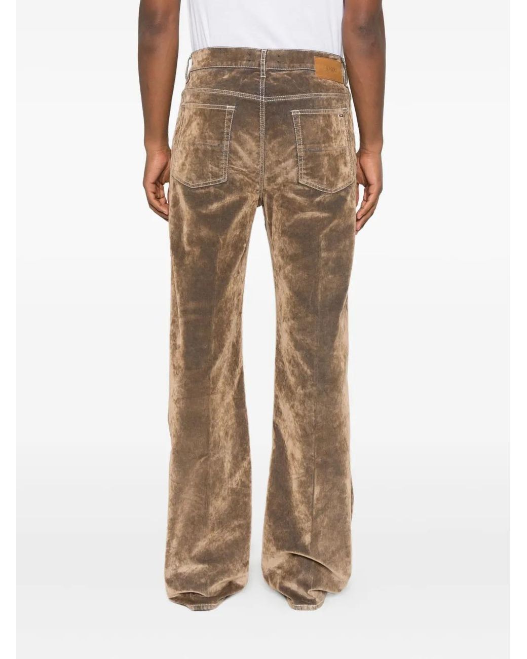 Amiri Natural Embroidered Flare Jeans for men