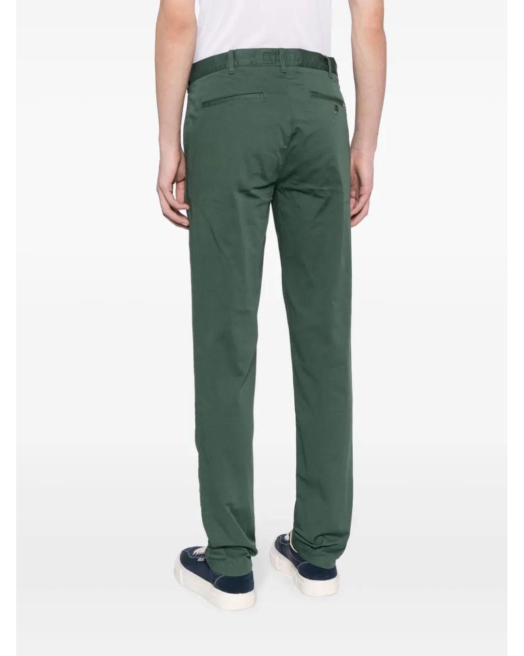 Lacoste Green Mid-Rise Slim-Cut Trousers for men