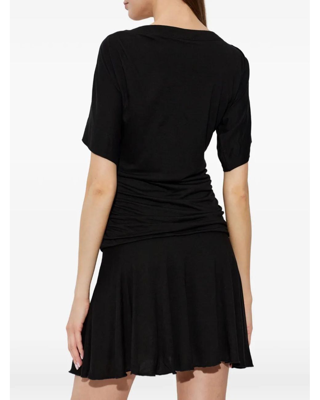Isabel Marant Black Raima Short Dress With Ruffles
