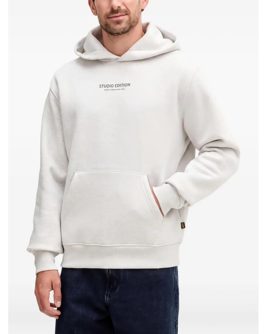 Alpha Industries White Graphic-Print Hoodie for men