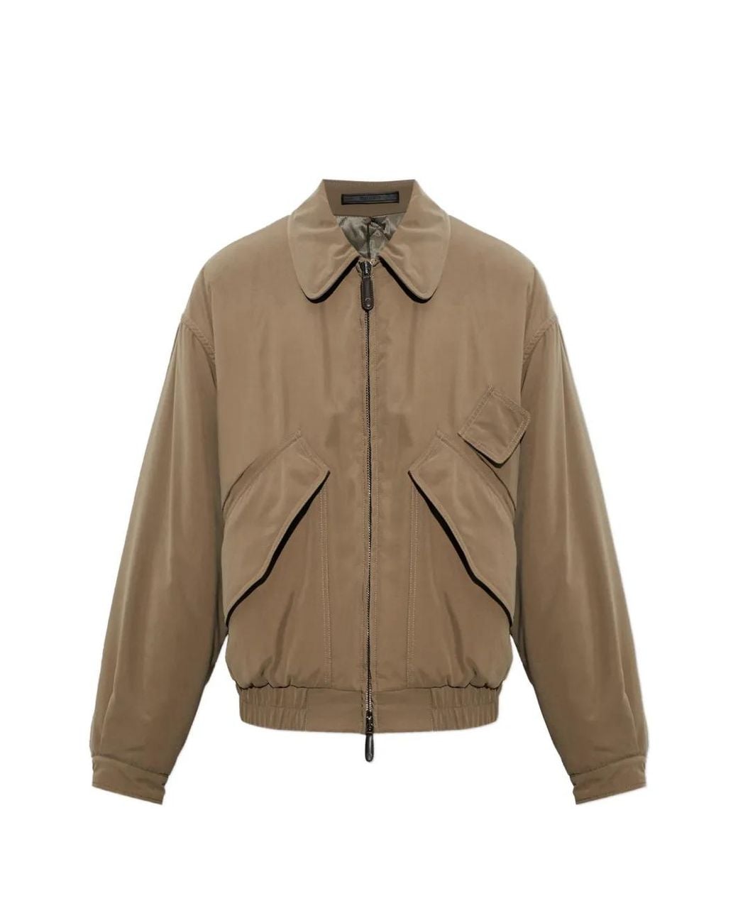Giorgio Armani Natural Insulated Collared Bomber Jacket for men