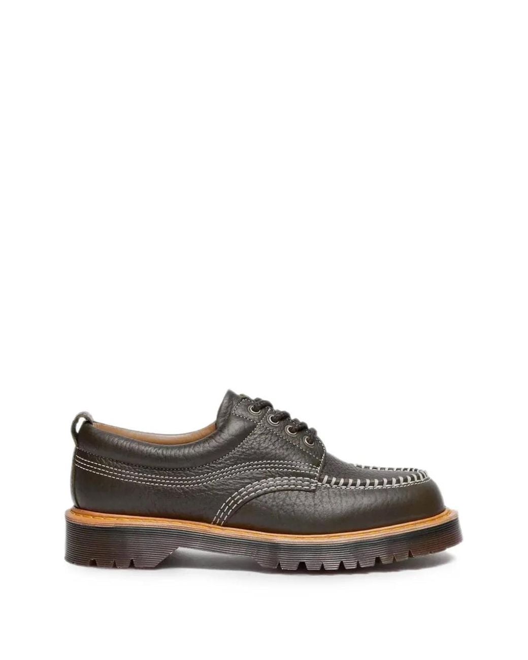 Dr. Martens Brown Lowell Contrast-Stitch Derby Shoes