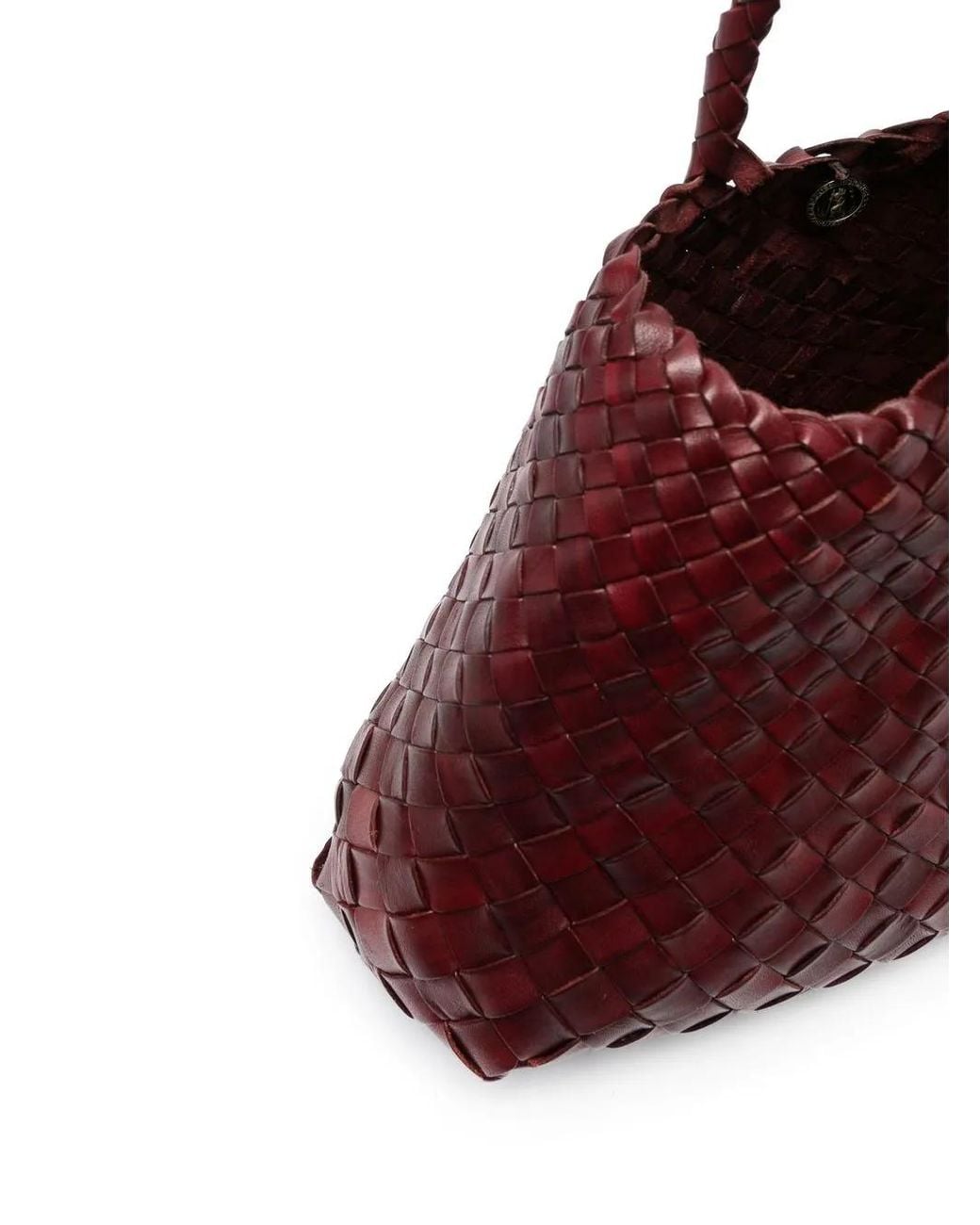 Dragon Diffusion Red Woven Leather Shoulder Bag
