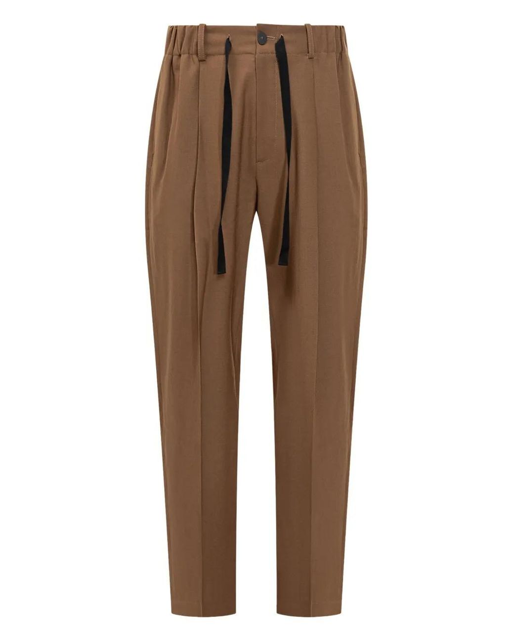 Studio Nicholson Brown Elasticated-Drawcord Trousers for men