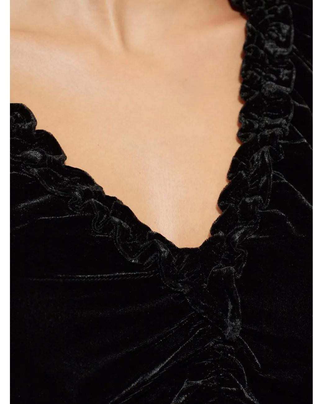 Baum und Pferdgarten Black Melline Ruched Velvet Top