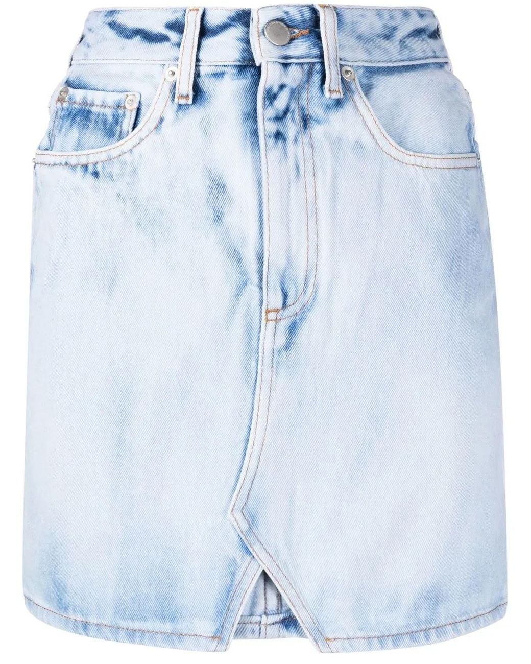 Alessandra Rich Blue High-Waisted Denim Skirt