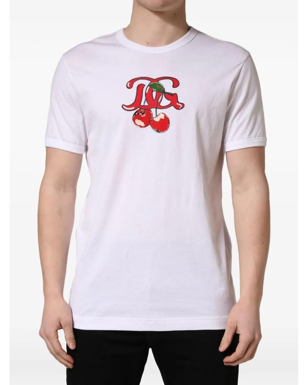 Dolce & Gabbana White Dg Cherries T-Shirt for men