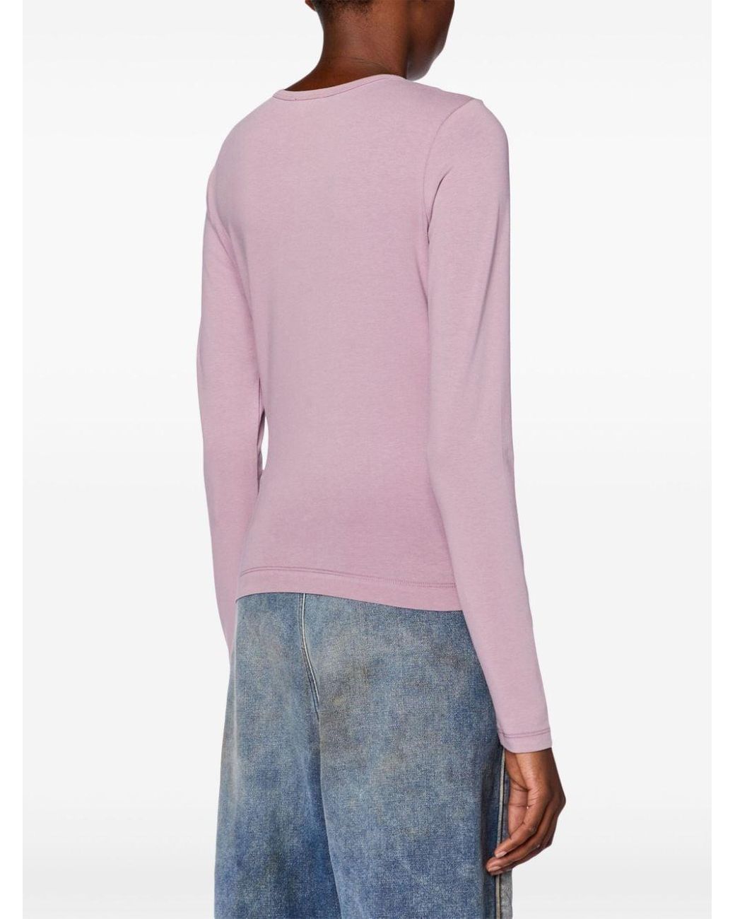 DIESEL T-Angie-Ls Jersey T-Shirt in Pink | Lyst