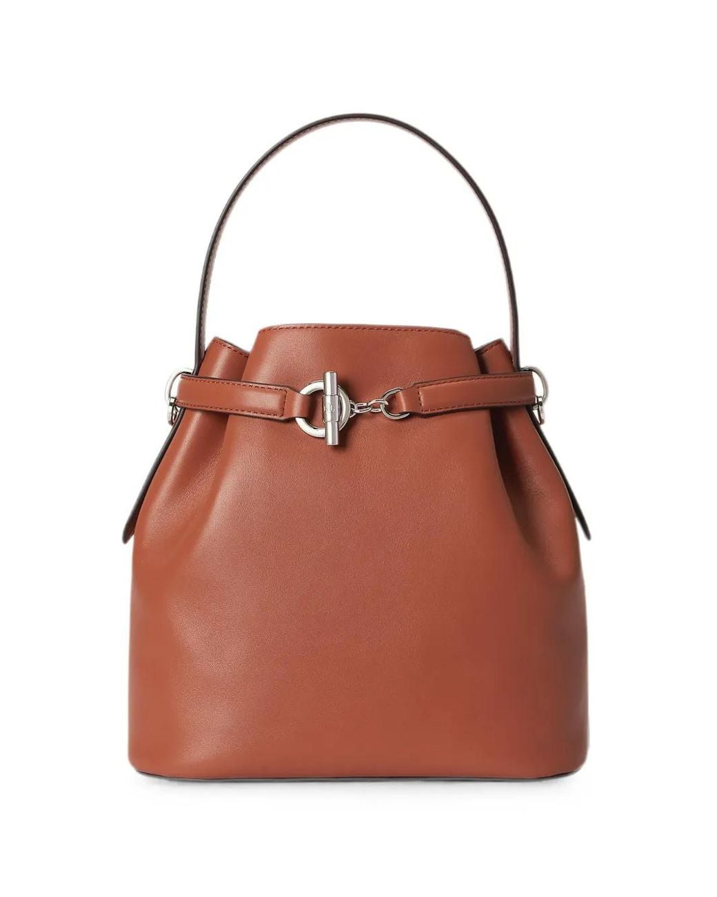 Ralph Lauren Red Blaike Toggle-Fastening Bucket Bag