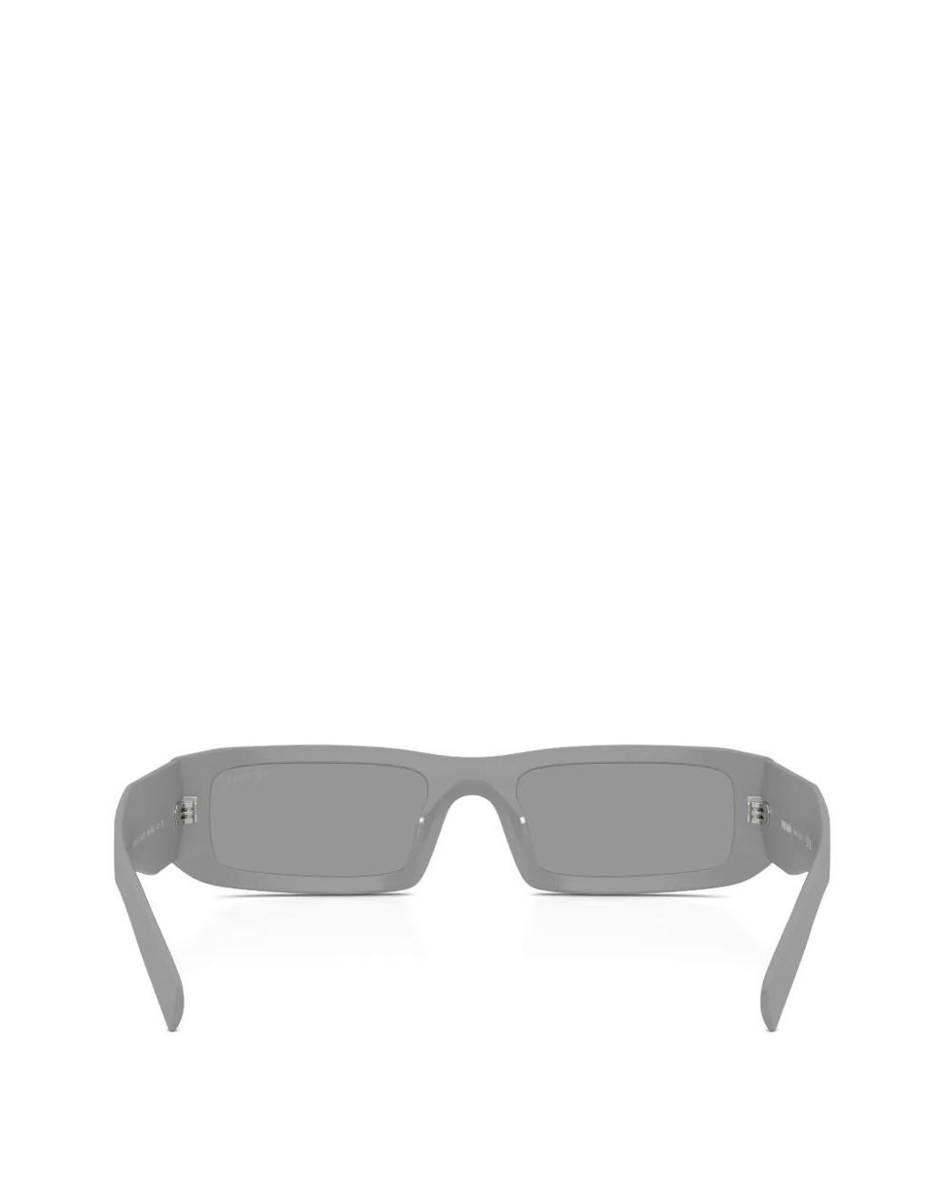 Prada Gray Triangle-Logo Rectangle Sunglasses