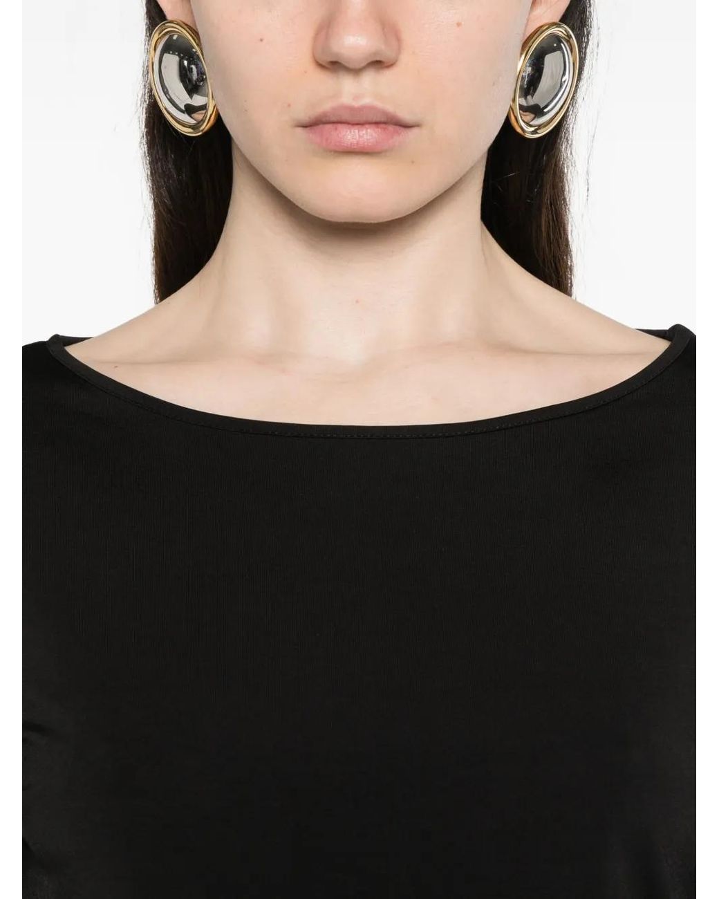 Marella Black Euro Round-Neck Top