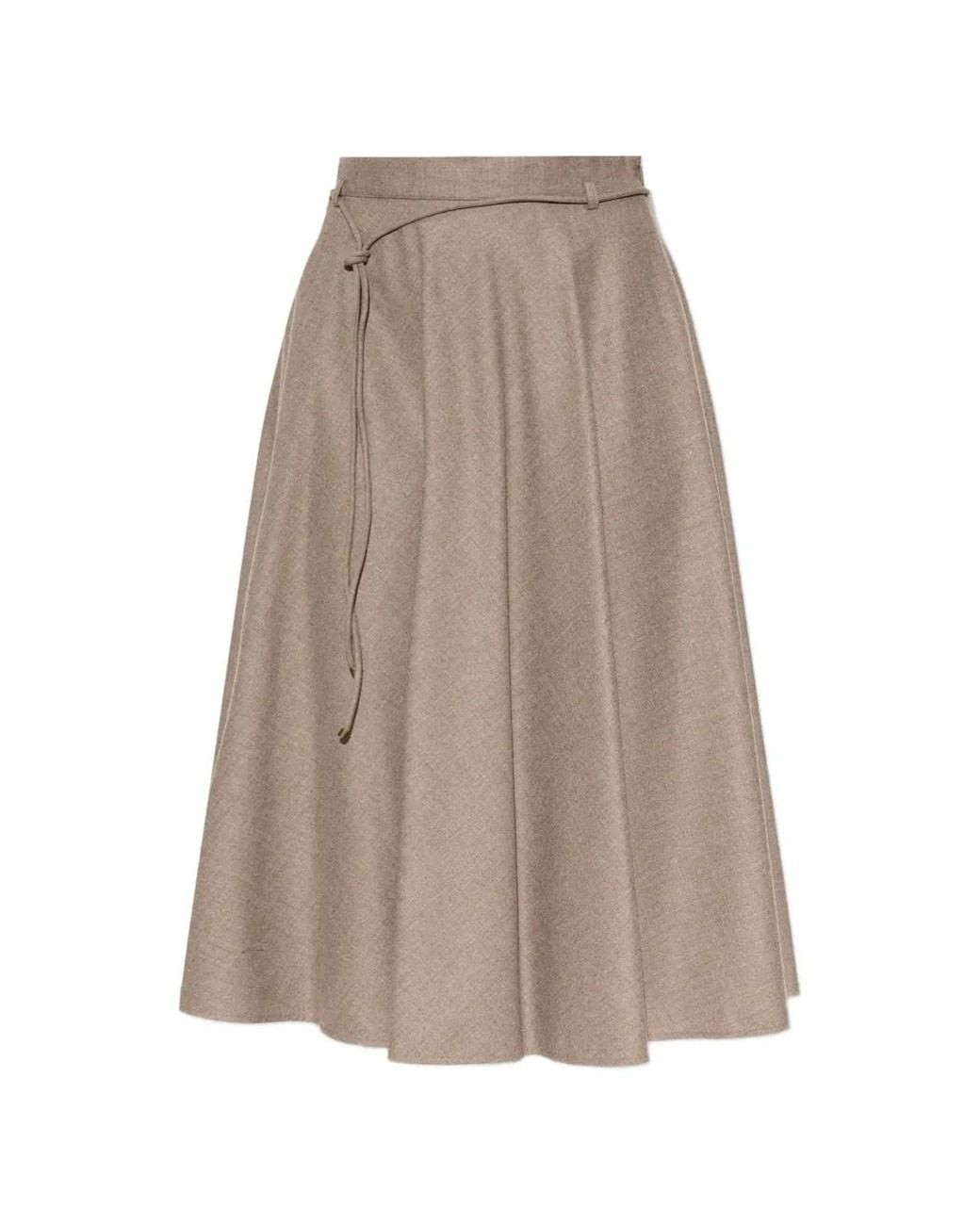 Max Mara Natural Flared Cashmere Foule Skirt