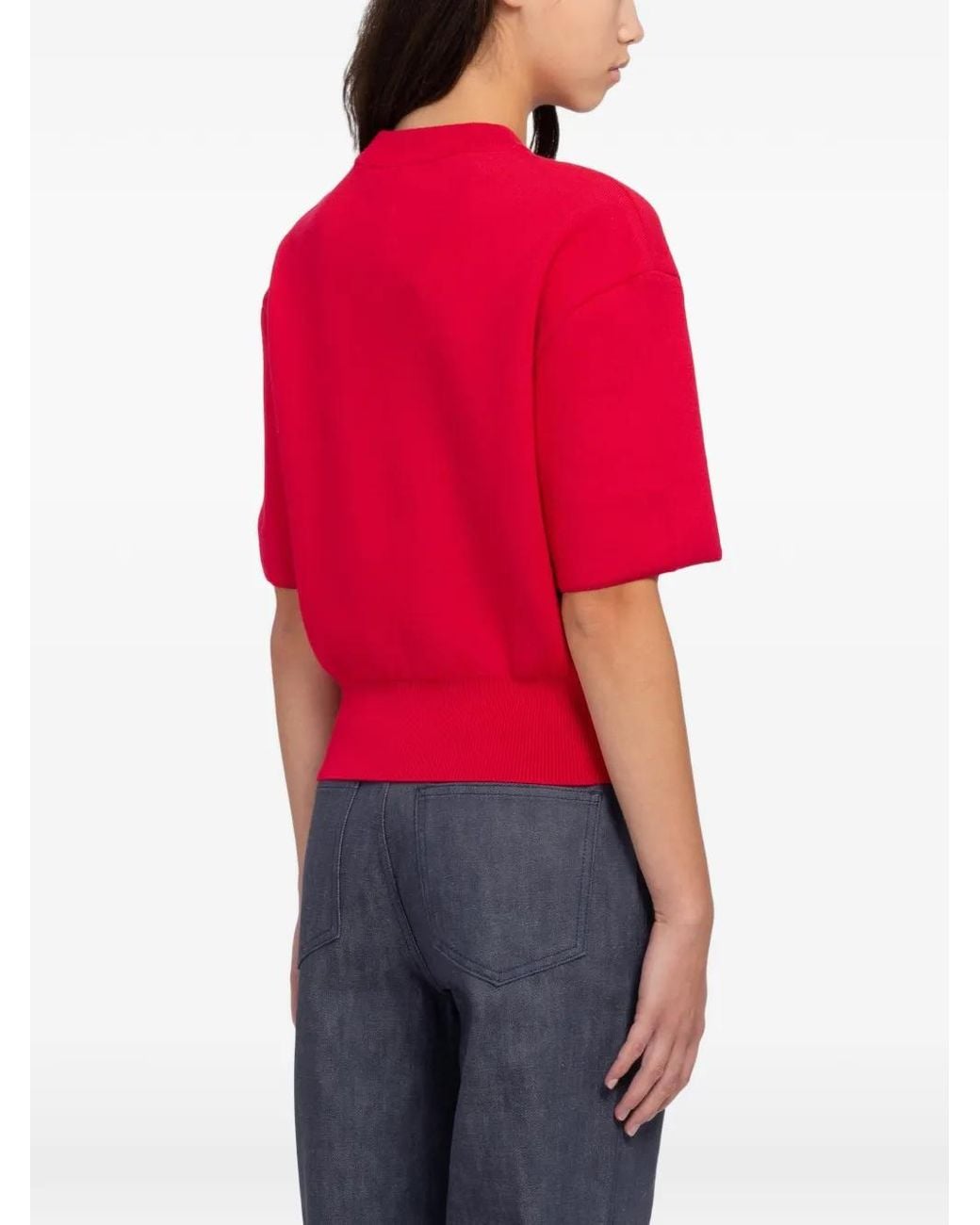 Amomento Red Short-Sleeve Sweater