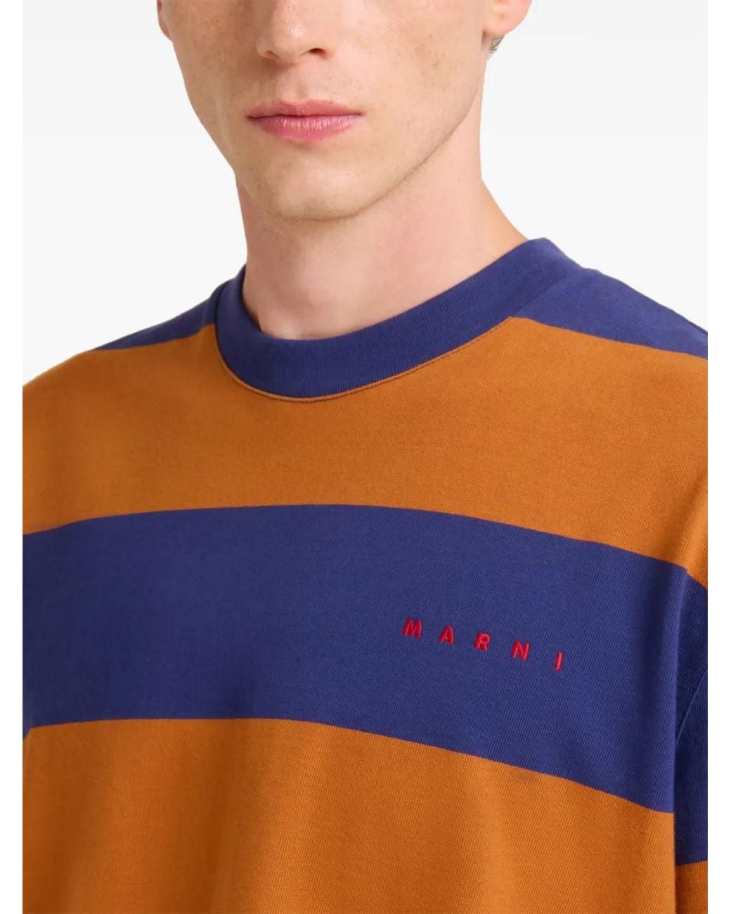 Marni Blue Striped T-Shirt for men