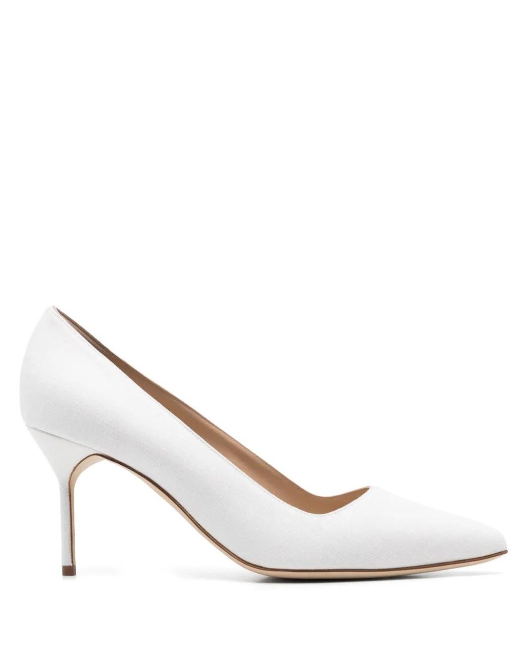 Manolo Blahnik White 70Mm Bb Pumps