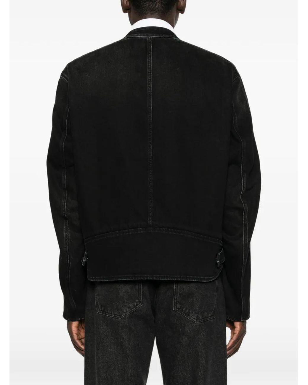 Gucci Black Zip-Up Denim Jacket for men