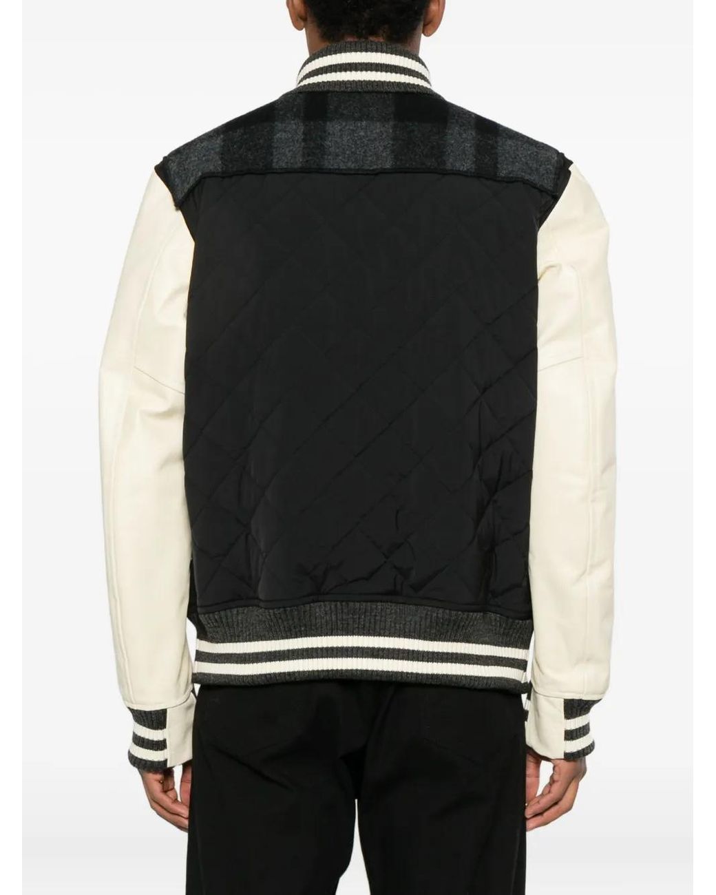 Junya Watanabe Black Check Panelled Jacket for men