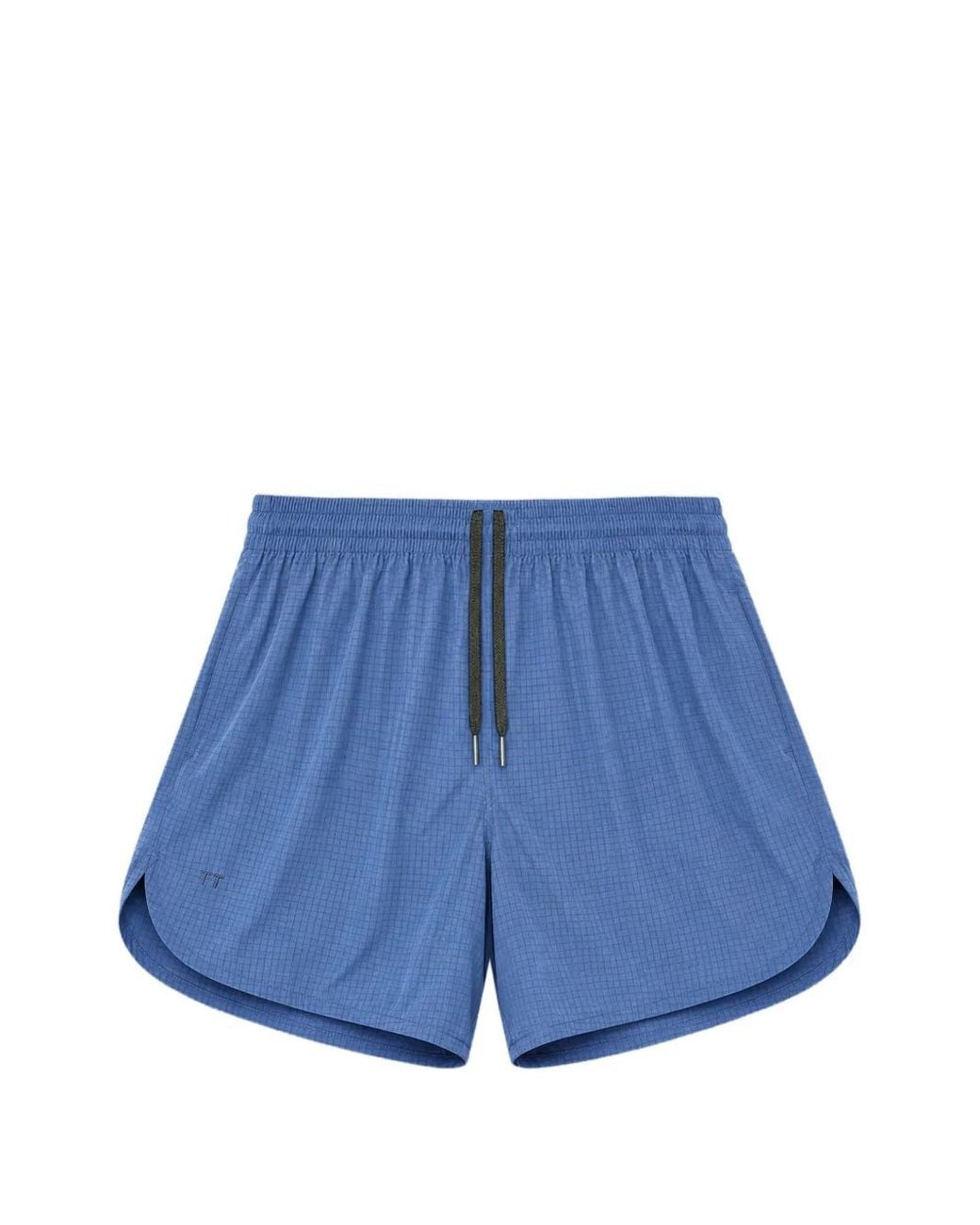 True Tribe Blue Grid-Pattern Drawstring-Waist Swim Shorts for men
