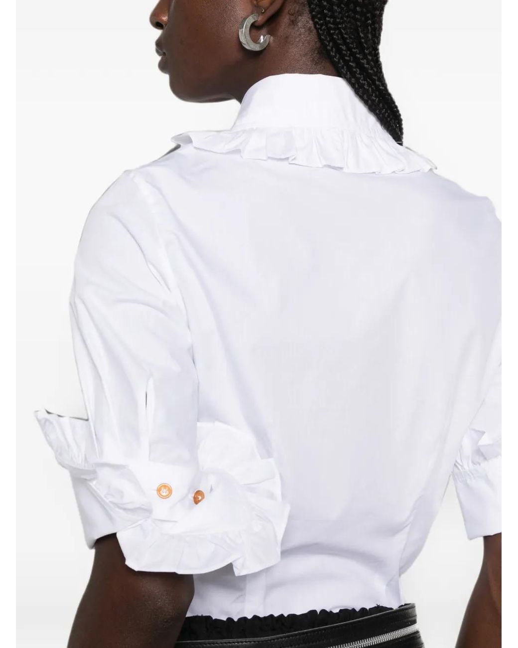 Vivienne Westwood White Chemise Ss Toulouse Frill À Découpes