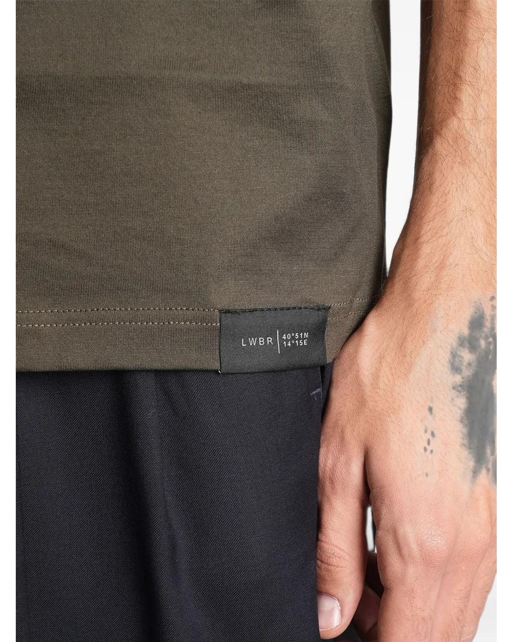 Low Brand Gray Logo-Patch T-Shirt for men