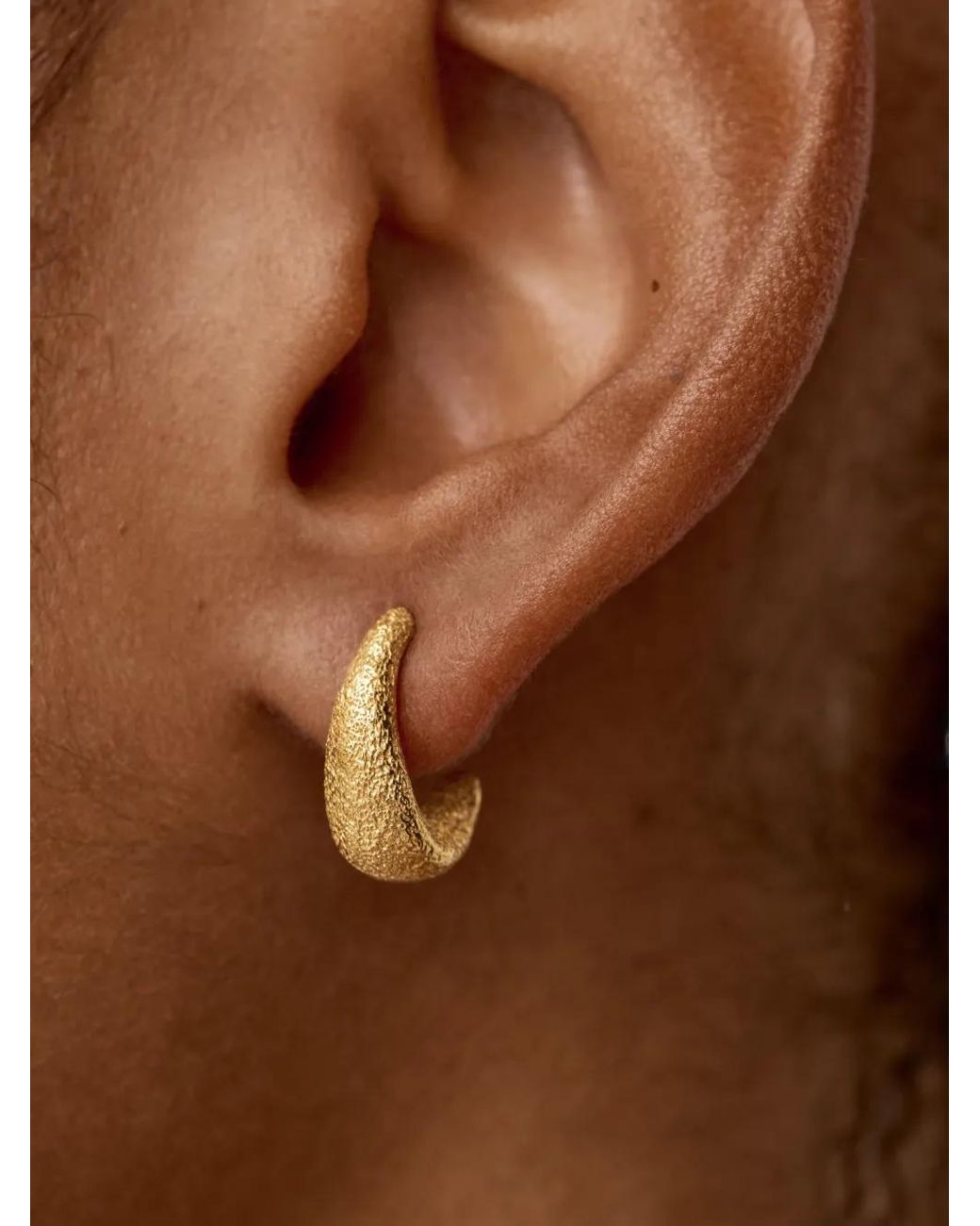 Monica Vinader Brown Small Antica Hoop Earrings