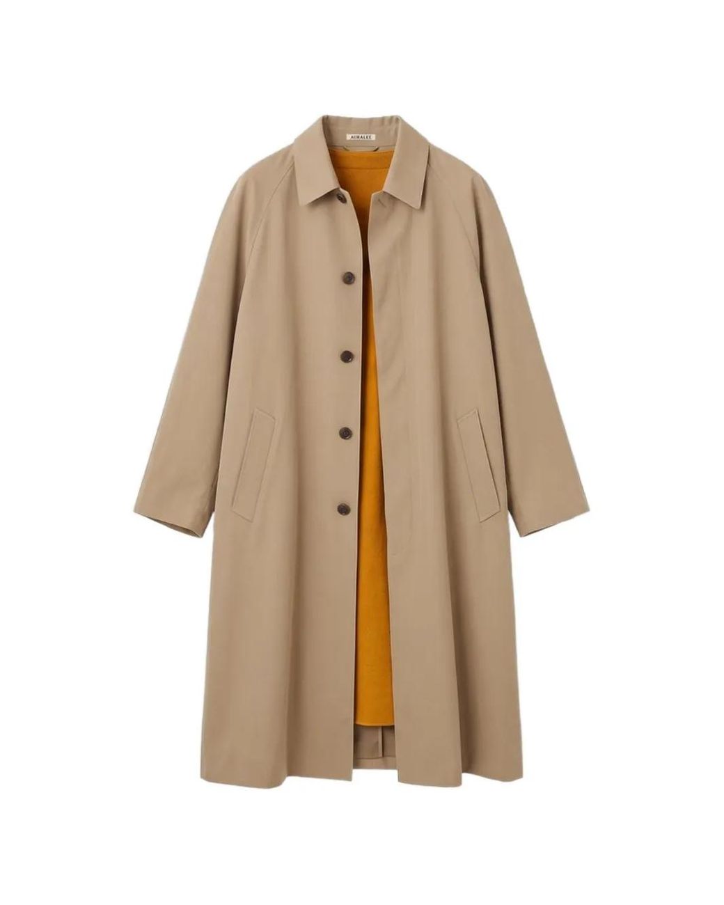 Auralee Natural Ultra Fine Single-Breasted Wool Coat for men