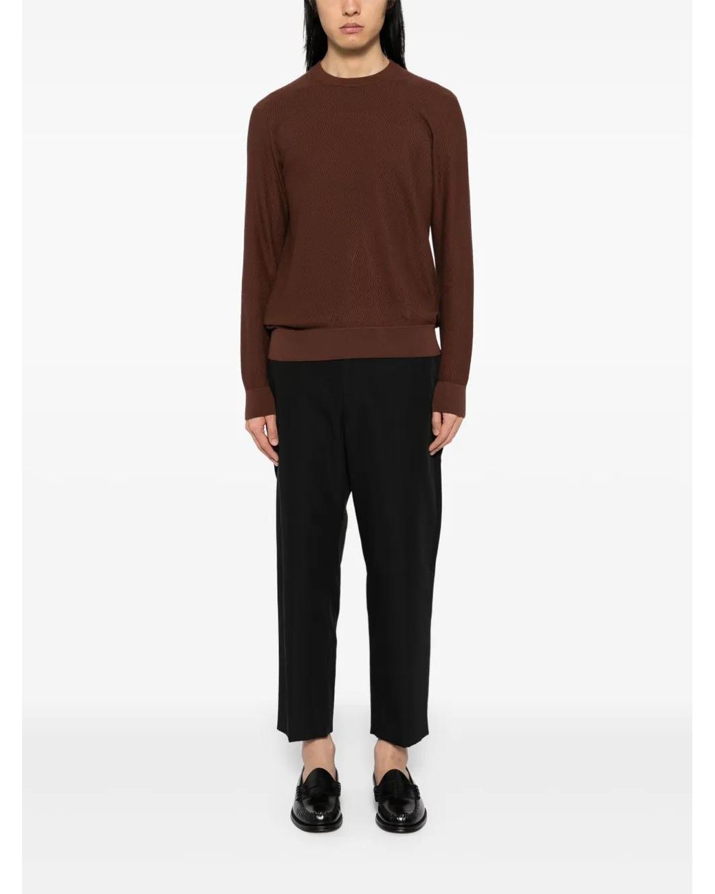Brioni Brown Crew-Neck Jumper for men