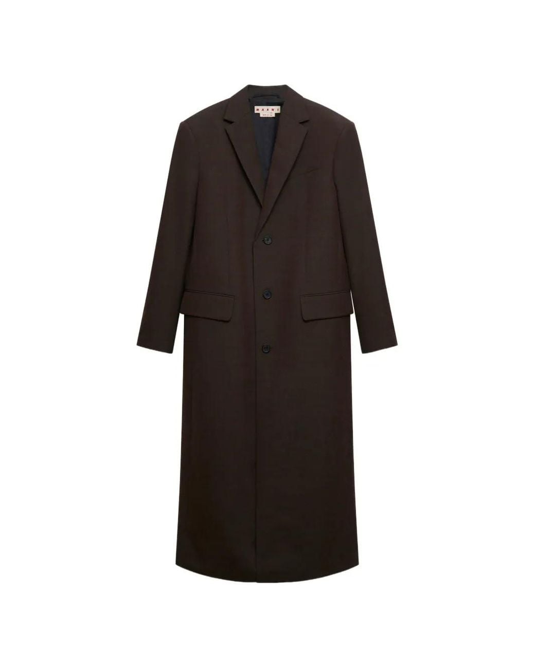 Marni Black Wool Super-Longline Coat for men