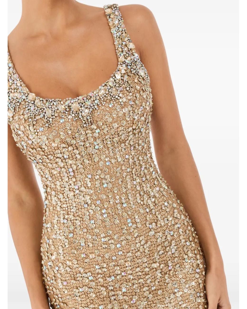 Jenny Packham Natural Tatianna Sequin-Embellished Maxi Dress