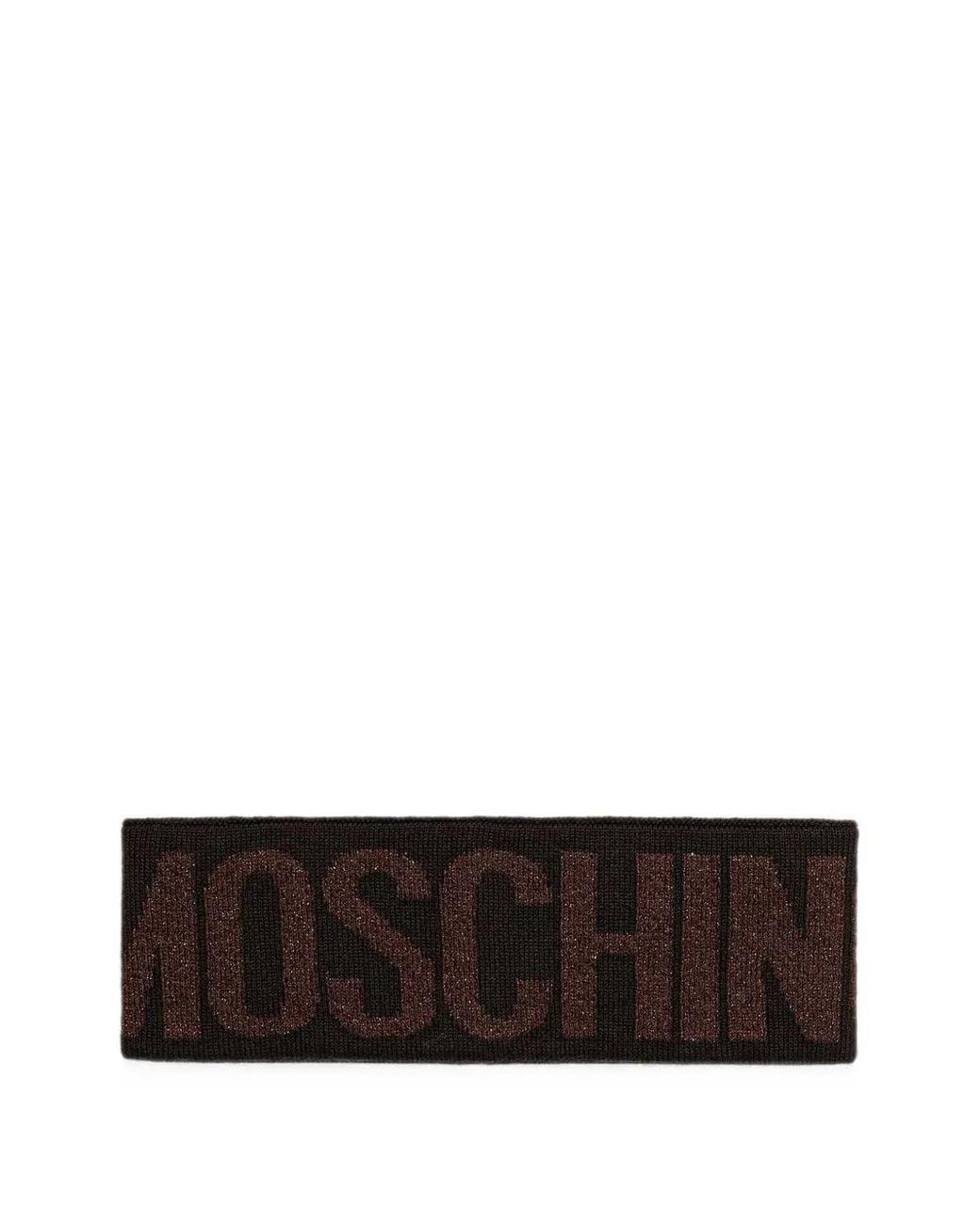 Moschino White Logo-Intarsia Knitted Headband