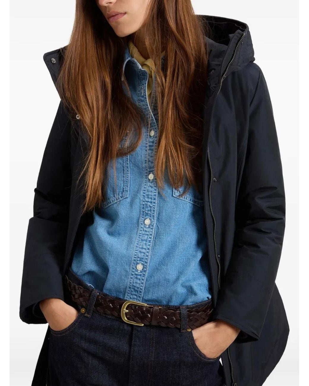 Woolrich Blue Boulder Faux-Fur-Trim Parka