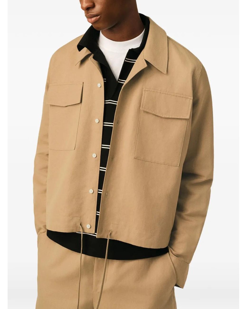 AMI Natural Cotton And Linen Long Sleeves Shirt for men