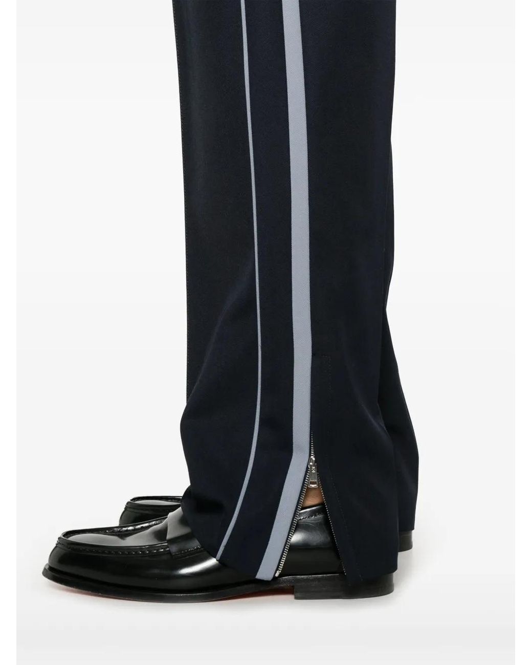 Gucci Blue Logo-Patch Trousers for men