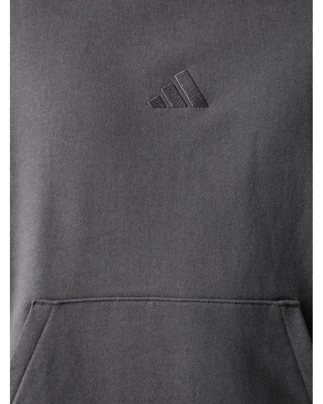 Adidas Gray Cotton Hoodie for men