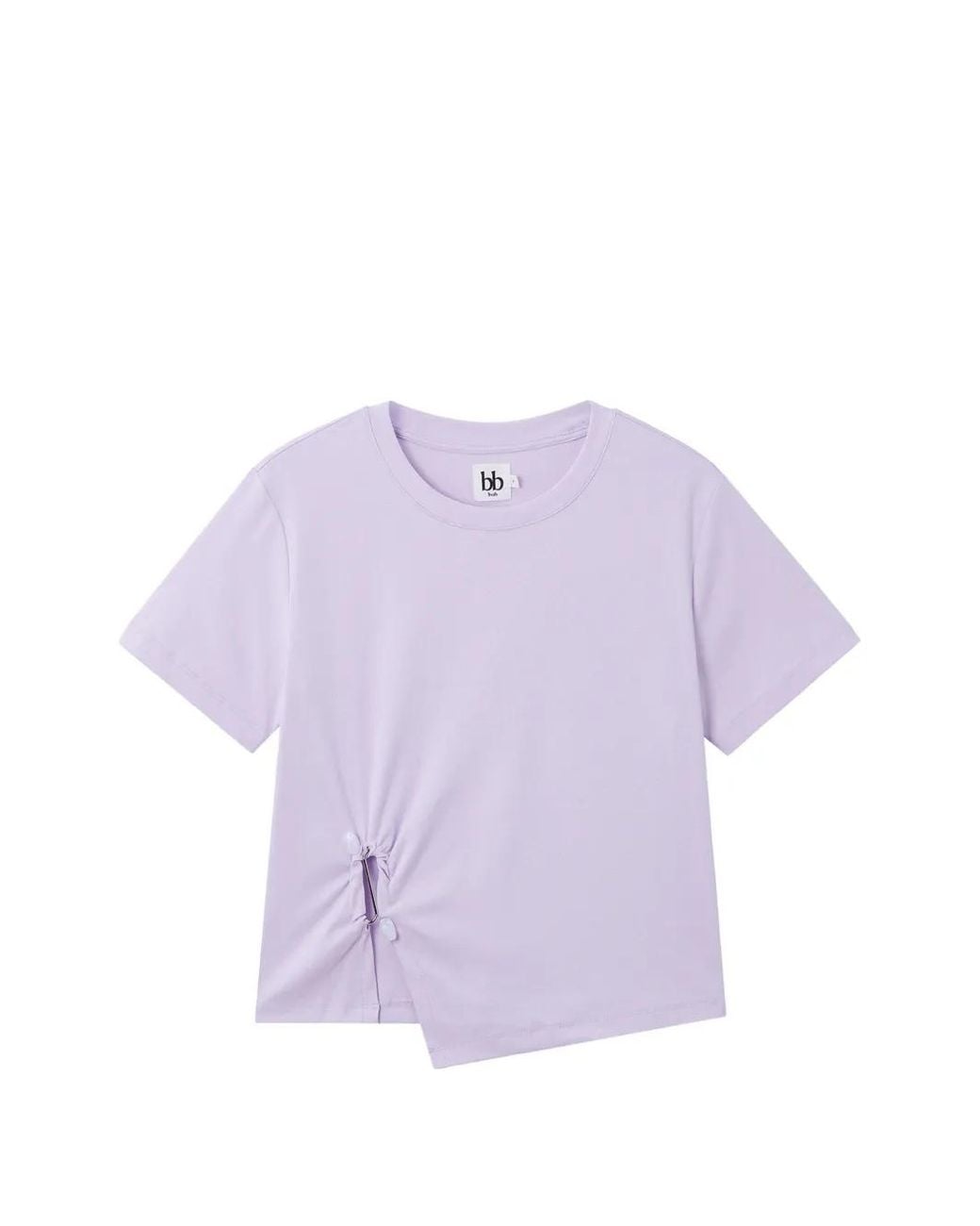 B+ AB Purple Asymmetrical Ring-Detail T-Shirt