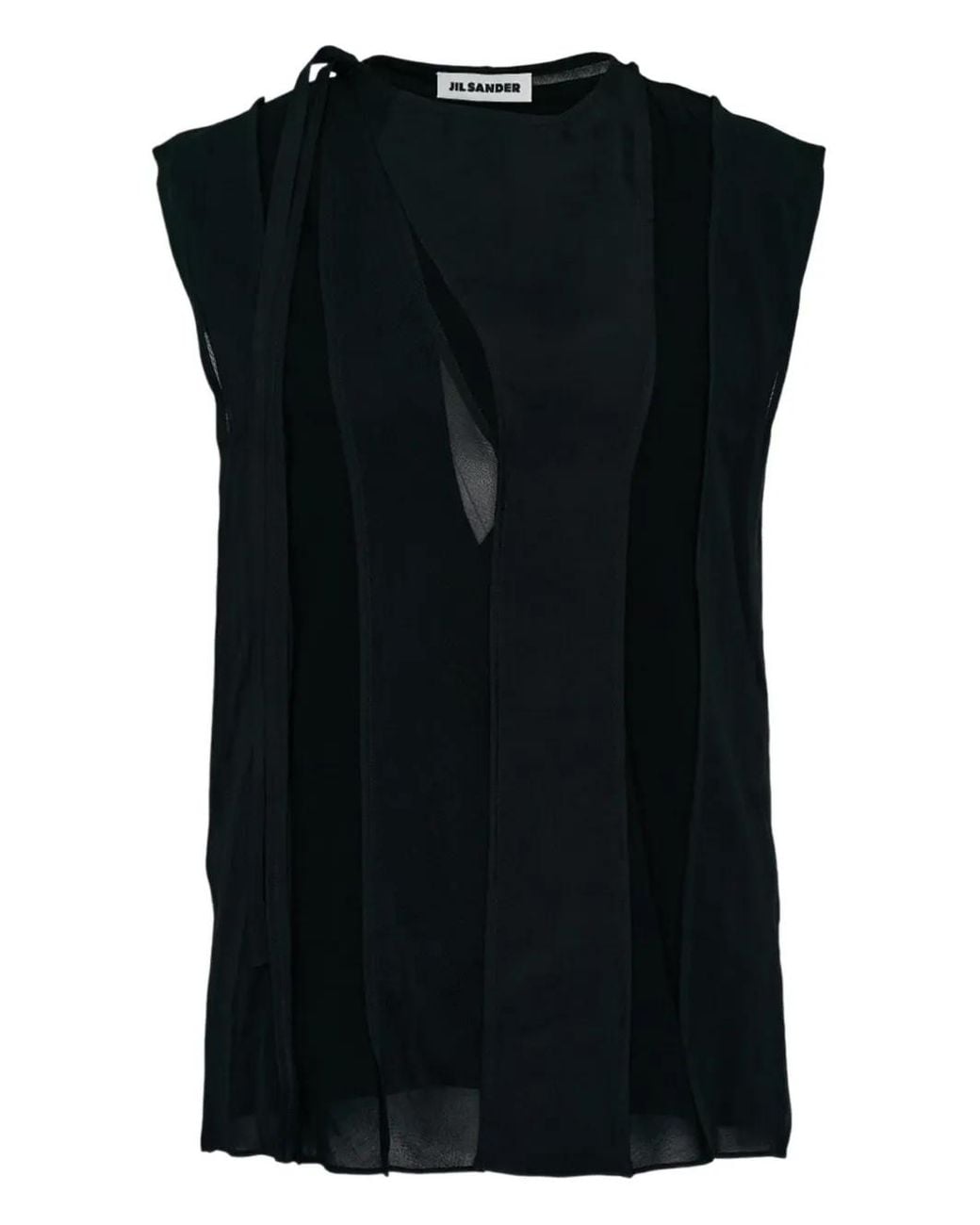 Jil Sander Black Sleeveless Cut-Out Top