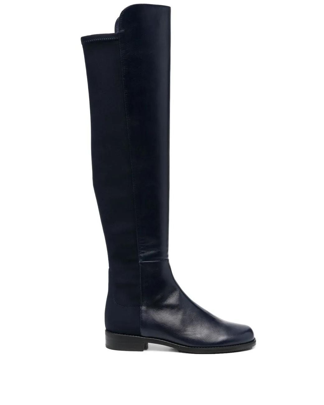Stuart Weitzman Blue Panelled Leather Knee-High Boots