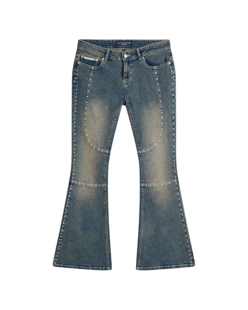 Juicy Couture Blue Stud-Embellished Bootcut Jeans