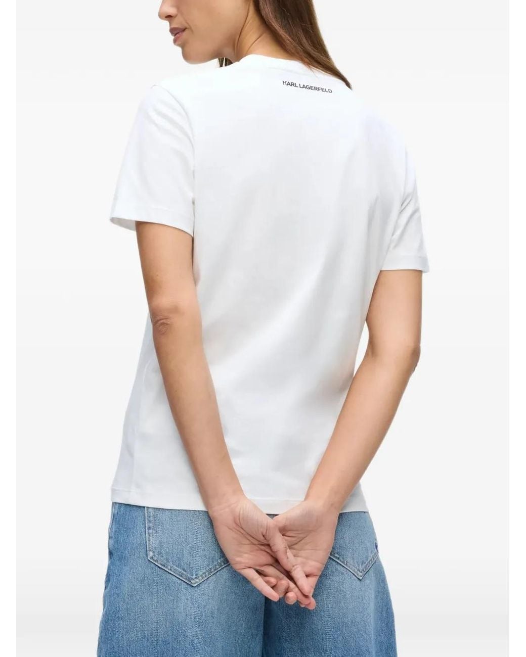 Karl Lagerfeld White Ikon Karl Choupette T-Shirt